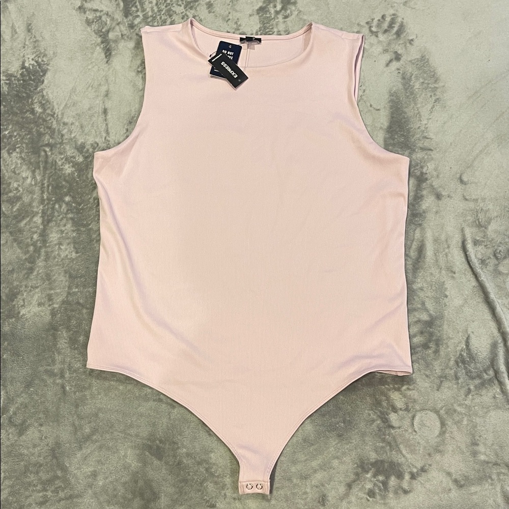 Express Light Pink Sleeveless Bodysuit